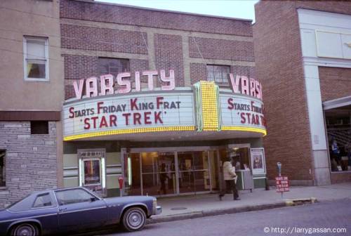 Varsity Theater, Athens OH, December 1979.